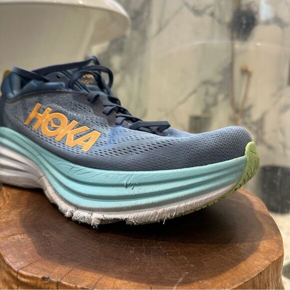 HOKA Bondi 8 Men's Size 13 Wide - outsole dmg - Picture 11 of 12